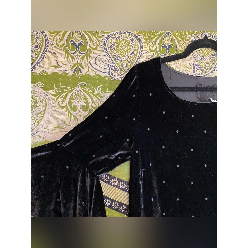 Johnny Was Love Black Roxanne Bohemian Velvet Whimsigoth Mini Dress Medium - Picture 8 of 14